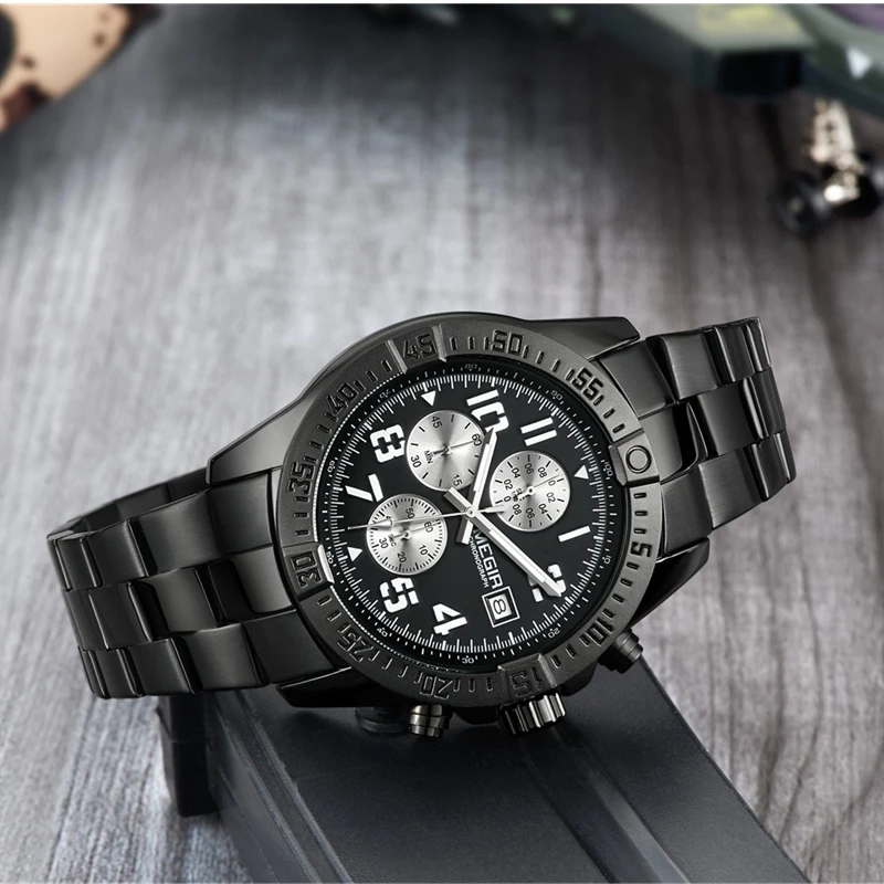 MEGIR Top Brand de Lux Ceas Cronograf Oameni de Moda din Oțel Inoxidabil Sport Bărbați Ceas Calendar Impermeabil Ceasuri Reloj Hombre 5