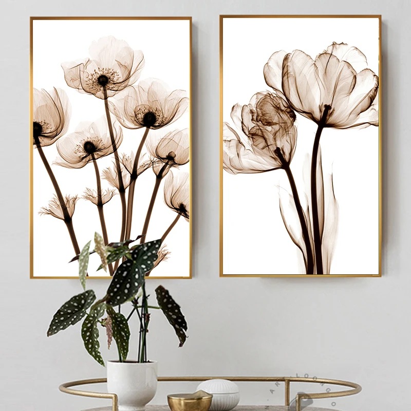 Modern, Transparent Tulip Panza Pictura Flori de Arta de Perete Postere Și de Imprimare imagini de Perete Pentru Camera de zi Dormitor Decor Acasă 5