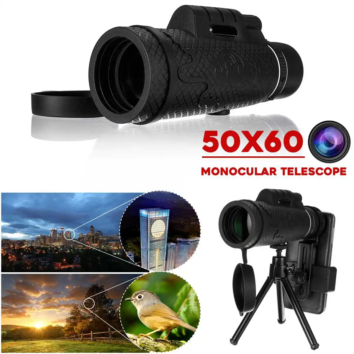 Monocular 50x60 80x100 Binoclu de Înaltă Calitate cu Zoom Mare Telescop Portabil HD Militare Profesionale de Vânătoare 5