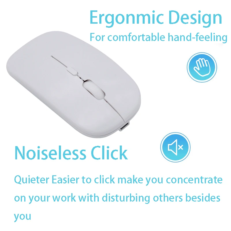 Mouse-ul fără fir Bluetooth Reîncărcabil Mouse de Calculator fără Fir De 2,4 GHz Adaptor USB Mouse USB Mouse-ul Home Office Pentru PC, Laptop 5