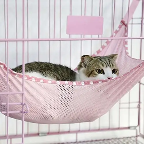 Multifuncțional Vara Pânză de Plasă Respirabil Hamac Cușcă Incuietoare Agățat Pat pentru animale de Companie Pisica Animal Convient pentru a Utiliza 5