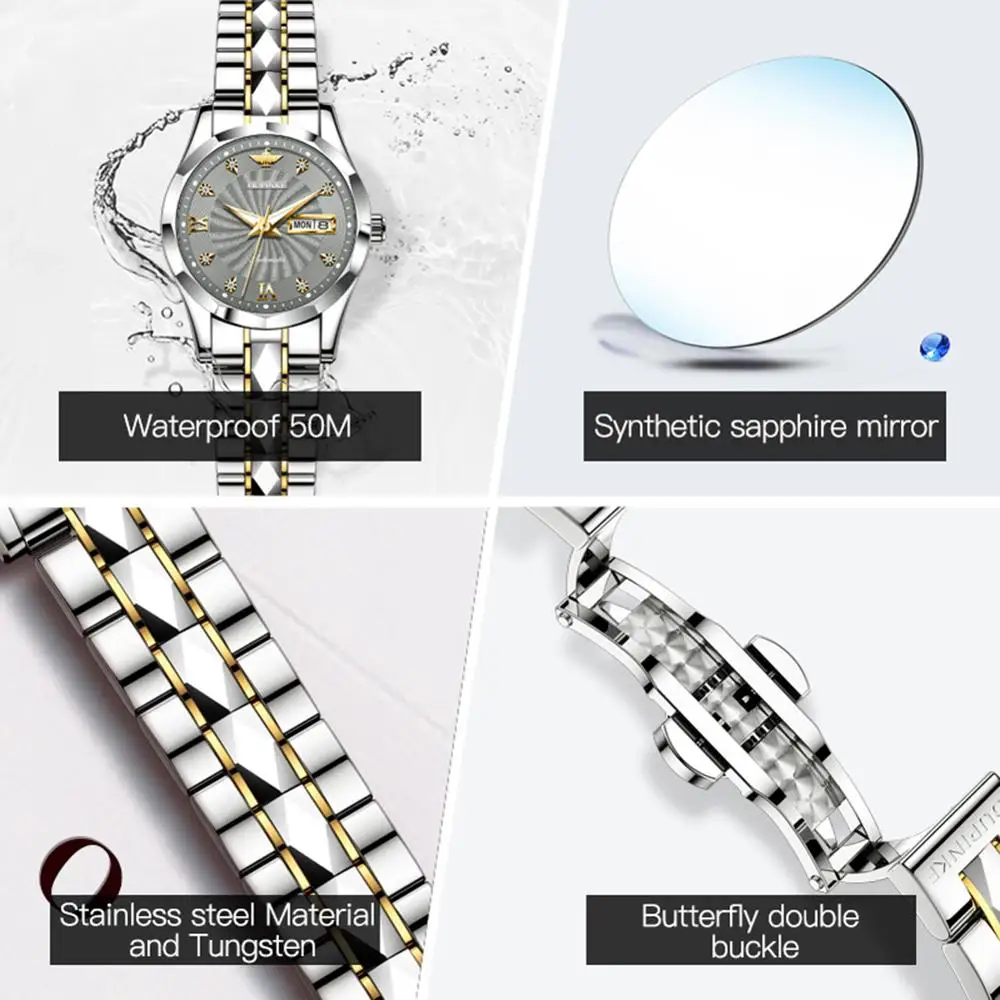 OUPINKE de Lux de Top Femei Ceas Automatic Mecanic Impermeabil Ceasuri Safir Oglindă Tungsten din Oțel Watchstrap Lady Ceas 5