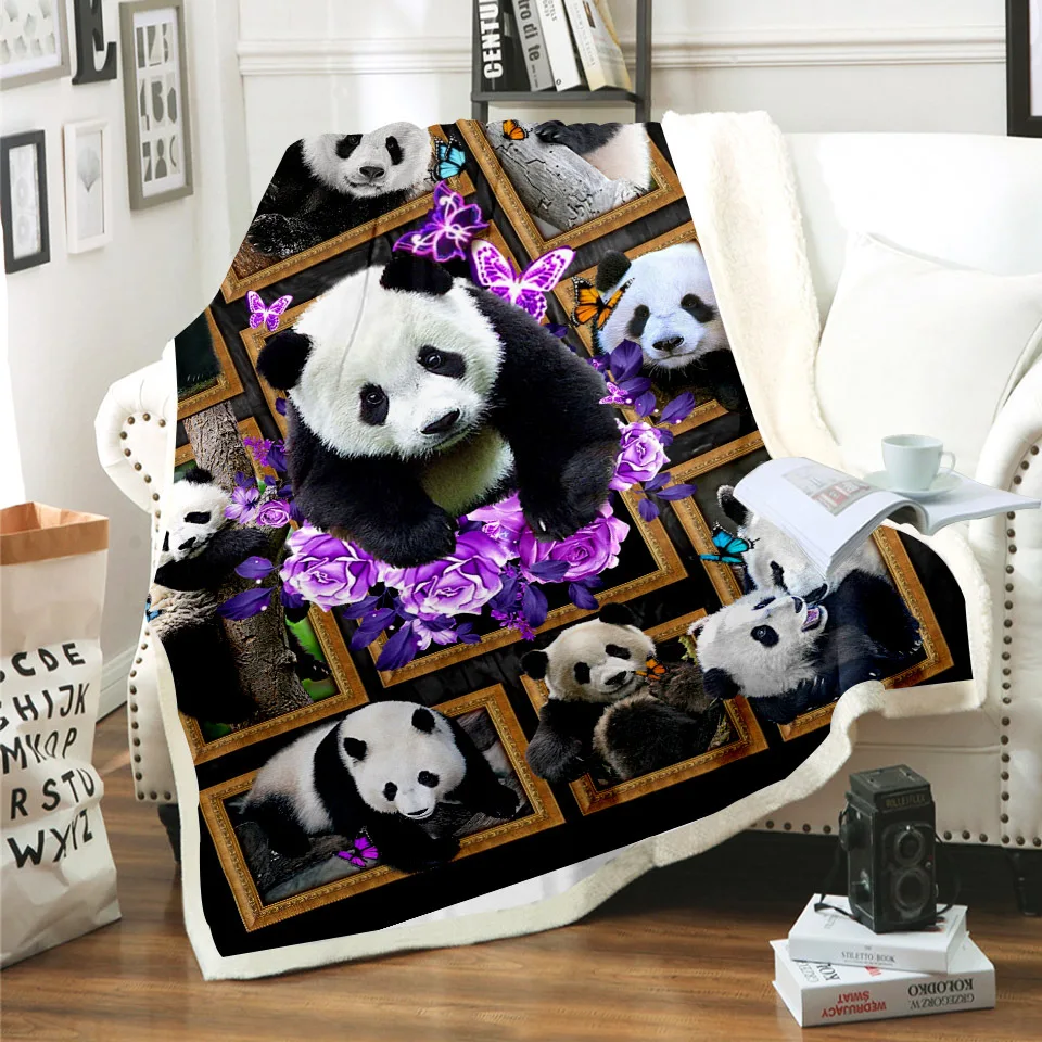 Panda Scula pe Pătură pentru Paturi Canapea Cald Iarna Gros Aruncă și Pături Adulți Copii TV Canapea Lazyer Pătură, Cuvertură de pat Lenjerie de Pat 5