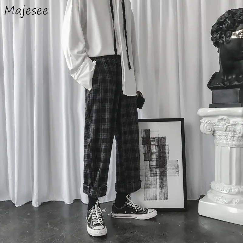 Pantaloni Casual Barbati Carouri Largi Picior Liber de Epocă Mens Pantaloni Drepte Simplu All-meci Ins Chic Trendy coreean Streetwear Harajuku 5