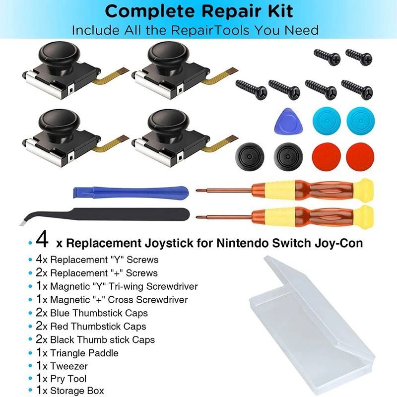 Pentru Joycon Joystick-ul de Înlocuire Pentru Nintendo Comutator Bucurie Con, Kit de Reparare Includ 4 Analog Stick de Degetul mare de Piese 21Pcs 5