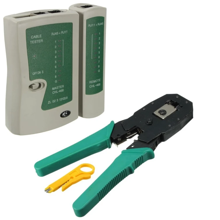 Portabil Rețea LAN Kit Utp Tester de Cablu SI Cleste de Sertizare Crimper Cleste Cu Plug Wire Stripper Clemă PC-ul de Rețea Instrument de testare 5
