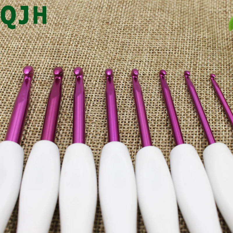QJH Brand 8pcs/set Chineză Stil Retro Print Floral Mâner de Plastic Aluminiu Croșetat de Tricotat Ace Meserii de Țesut Instrument 5