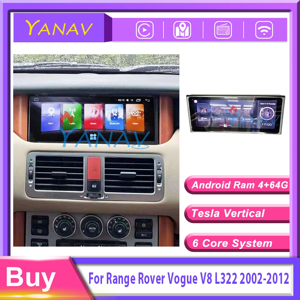 Radio auto Multimedia GPS Navi Șeful Unității Pentru Range Rover Vogue V8 L322 2002-2012 Audio Auto 2 Din Android Receptor Stereo 5
