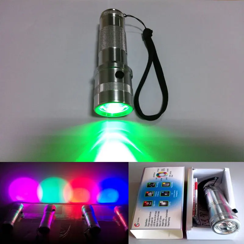 SecurityIng 10 în 1 LED Lanternă Tactică Colorshine Culoare Lumina RGB Schimbarea Edison Multicolor Lanterna LED-uri pentru Iluminat Zilnic 5