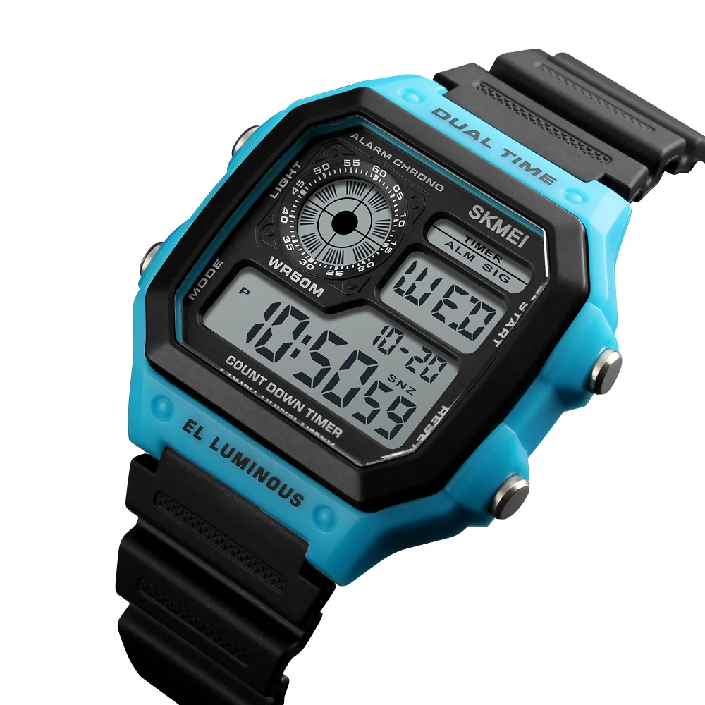 SKMEI Bărbați Sport Watch de Brand de Top de Lux Celebru Digital cu LED-uri Ceasuri de sex Masculin Ceasuri Militare Relojes Deportivos Ceasuri de mana 1299 5