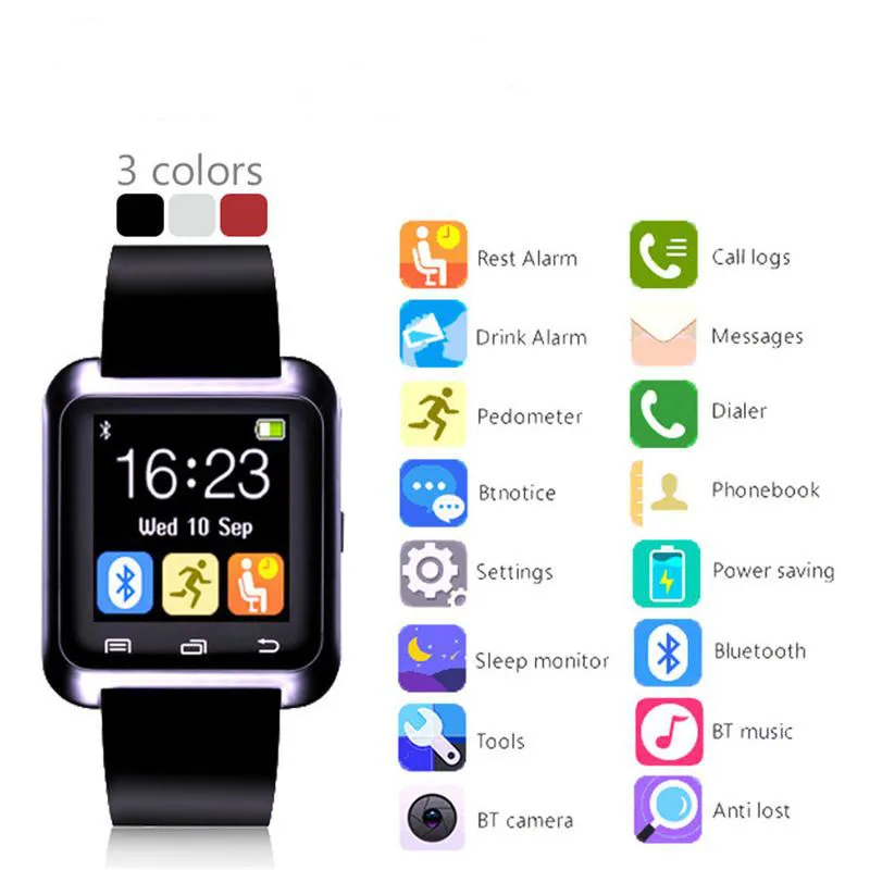 Smartwatch Bluetooth Smart Watch U8 Pentru IPhone IOS, Telefon Inteligent Android Purta Ceas Dispozitiv Portabil pentru Femei și Bărbați Moda 5