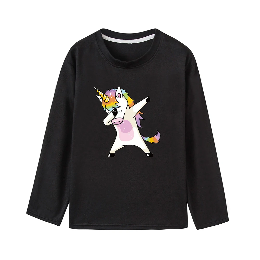 Tamponare Unicorn Copii Băieți Fete cu Maneca Lunga tricou Copii Tricouri Casual Adolescenti Unisex Streetwear Topuri Teuri Hiphop Tee 5