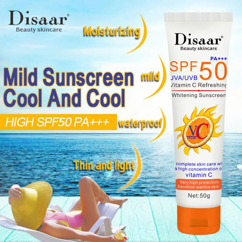 VC Faciale Corp Crema de protecție Solară SPF 50 Albire Crema Hidratanta Piele cu Protecție UV Crema Ulei-control rezistent la apa Crema de Soare 5