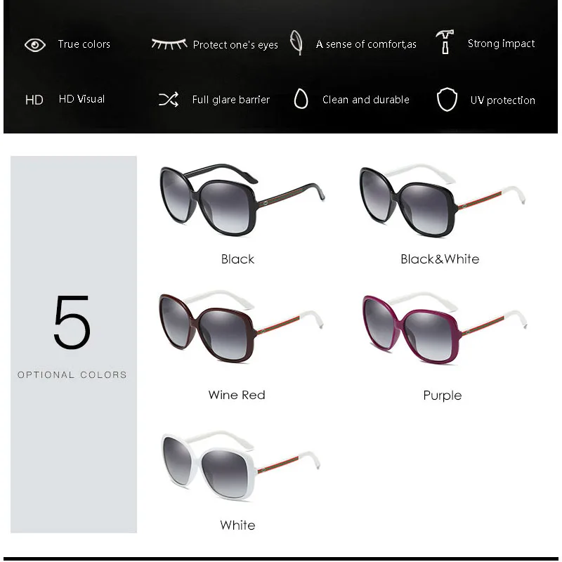 Vânzare fierbinte femeie rosu ochelari de soare CC designer de brand alb doamnelor polarizat ochelari de soare 5