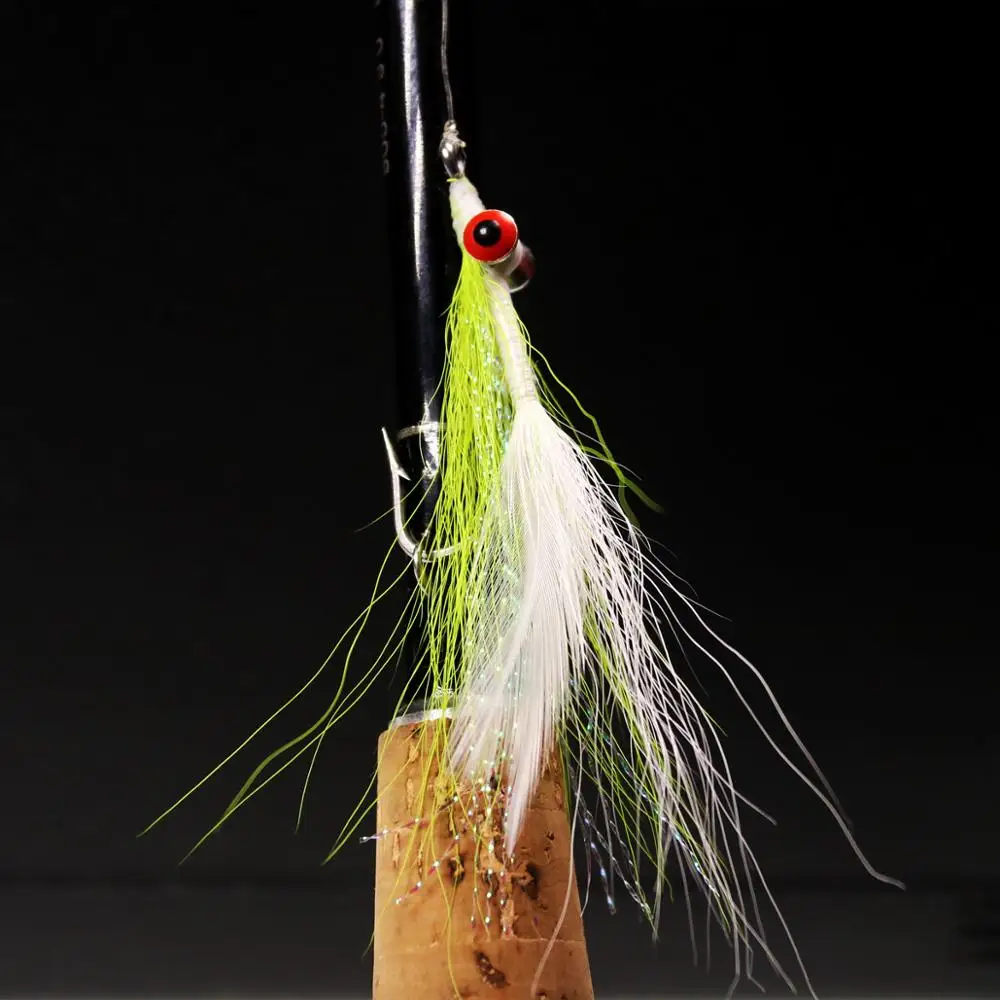 Wifreo 8PCS Haydon Minnow Pescuit cu Muste Legate pe Cârlig din Oțel Inoxidabil pentru apă Sărată, apă Dulce, Pescuit la Muscă Artificială Muste Momeala 5