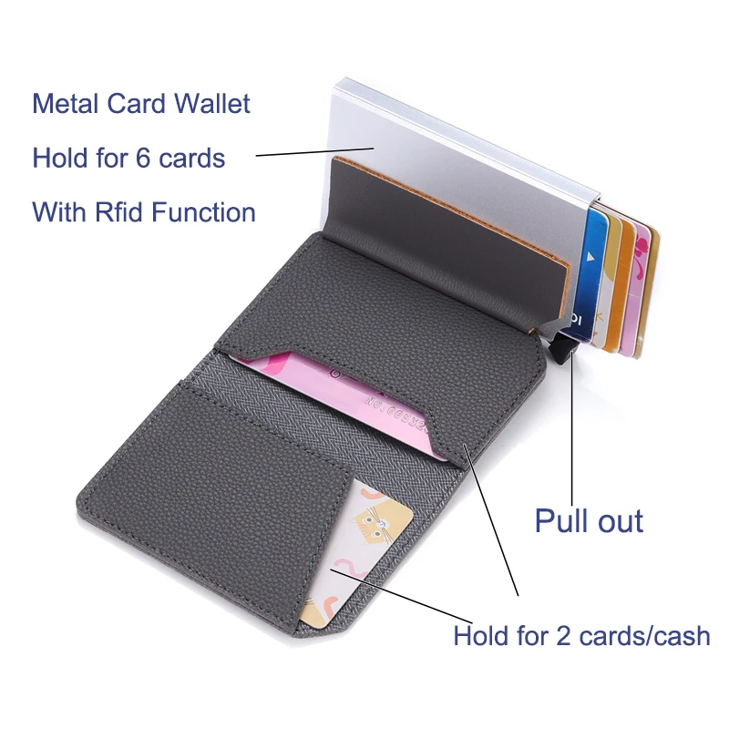ZOVYVOL 2020 RFID Pop-up Ambreiaj Multi Barbati si Femei Unisex Cazul in care Cardul Multi Portofel Inteligent Fibra de Carbon Anti-furt Suport Card 5